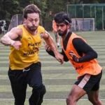 bollywood actor tiger shroff during a football practice match in mumbai pti photo