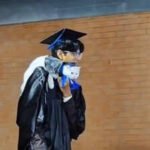 cat attends convocation with graduate professors reaction leaves internet amused