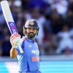 london england jul 19 ani indias rohit sharma celebrates his century duri