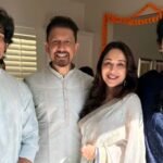 madhuri with her husband and two sons arin and ryan nene