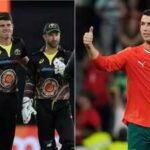 moises henriques of australia second from left and cristiano ronaldo