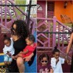 rihanna takes children to childhood home in barbados rza riot and rocki visit rihanna drive fb