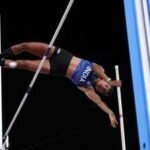 baranica elangovan in action during the womens pole vault final
