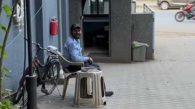 employees bond with security guard at new workplace wins hearts