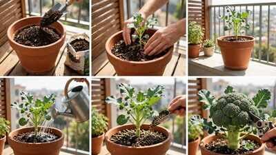 how to grow broccoli in a pot at home with simple steps and healthy plant care tips