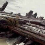 in 1884 the three masted ship the warren sawyer wrecked while carrying cotton and scrap today its remains resurfaced on a massachusetts island after a cyclone hit the region