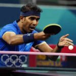 indias sharath kamal achanta plays against chinas fan zhendong during a mens