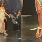 model alicia kaurs heel breaks midramp