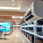 modern electronics store display