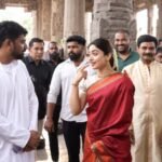 rashmika mandanna meets ms subbulakshmis family at temple ahead of biopic launch ms a legacy on screen makers share video watch