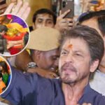 shah rukh khan visits lalbaugcha raja with gauri khan and suhana khan to seek lord ganeshs blessings joins evening aarti video