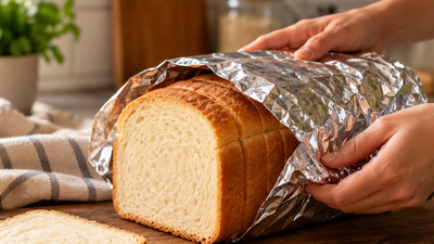 this aluminium foil hack is used by bakers to make their bread last a week longer