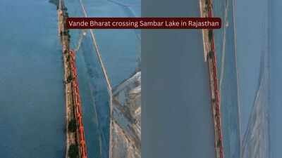 vande bharat crossing sambar lake in rajasthan
