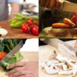 veggies sticking to knife while chopping
