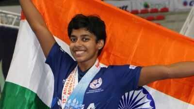 bengalurus dhinidhi desinghu at just 14 overcame her fear of water to become indias youngest athlete at the 2024 games