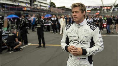 brad pitt in a scene from f1 the movie