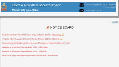 cisf tradesman exam date 2026