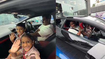 hyderabad businessman nishant saboo takes two schoolchildren for a lamborghini ride after catching them admiring supercars outside his showroom