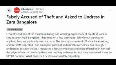 i was asked to remove my clothes bengaluru womans shocking allegations against zara staff spark outrage