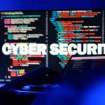 illustration shows cyber security text and php code