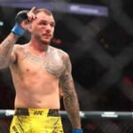 lead renato moicano reacts after defeating jalin turner during ufc 300 at t mobile arena
