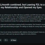 loan to relative almostbroke his marriage