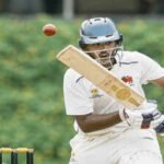 mumbai mumbais batter ayush mhatre plays a shot during the first day of the ra