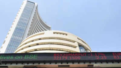 mumbai a digital screen shows stock prices on the facade of bse building in mu