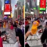 navratri garba at new yorks times square goes viral