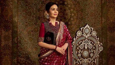 nita ambani swadesh ashavali silk saree