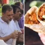 rahul gandhi was spotted having kathi roll as lunch in recent protests