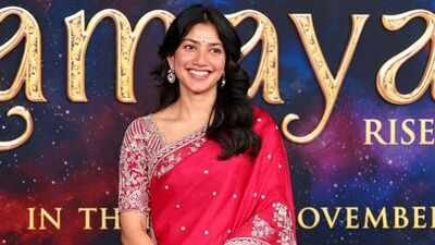 sai pallavi in anushree reddy saree for ramayana rise of a legend la premiere image credits twitter