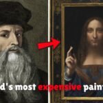 salvator mundi depicts christ facing forward raising his right hand in blessing while holding a transparent crystal orb in his left
