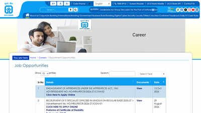 uco bank apprentice recruitment 2026